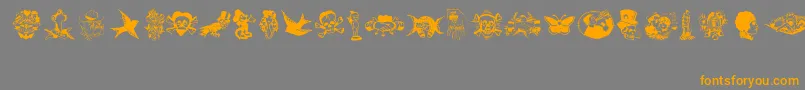 TattooViejaEscuela1 Font – Orange Fonts on Gray Background