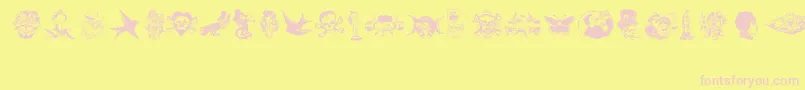 TattooViejaEscuela1 Font – Pink Fonts on Yellow Background