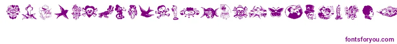 TattooViejaEscuela1 Font – Purple Fonts on White Background