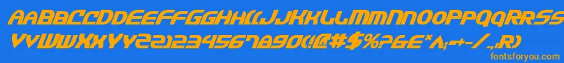 Jannv2bi Font – Orange Fonts on Blue Background