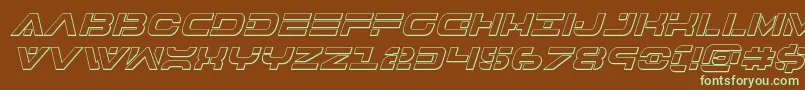 7thservice3Dital-fontti – vihreät fontit ruskealla taustalla