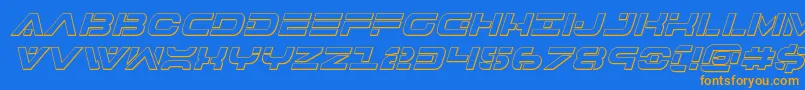 Fonte 7thservice3Dital – fontes laranjas em um fundo azul