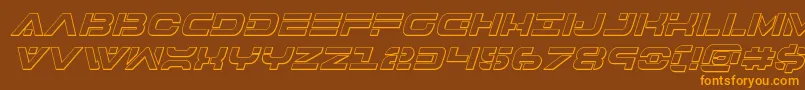 7thservice3Dital-Schriftart – Orangefarbene Schriften auf braunem Hintergrund