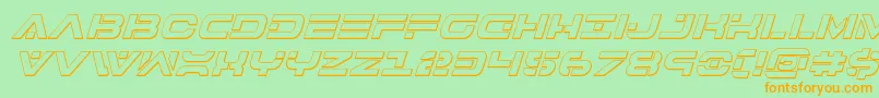 Fonte 7thservice3Dital – fontes laranjas em um fundo verde