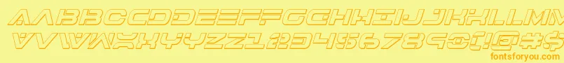 7thservice3Ditalフォントについての詳細 フォント7thservice3Dital – オレンジの文字が黄色の背景にあります。