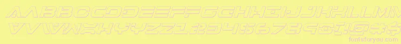 フォント7thservice3Dital – ピンクのフォント、黄色の背景