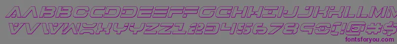 フォント7thservice3Dital – 紫色のフォント、灰色の背景
