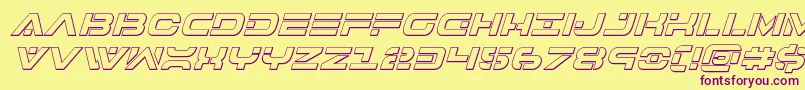 Fonte 7thservice3Dital – fontes roxas em um fundo amarelo