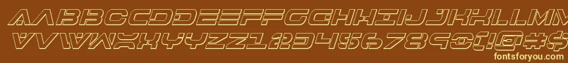 7thservice3Dital-fontti – keltaiset fontit ruskealla taustalla