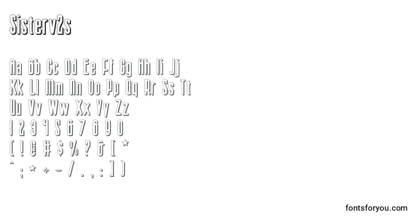 Schriftart Sisterv2s – Alphabet, Zahlen, spezielle Symbole