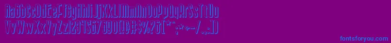 フォントSisterv2s – 紫色の背景に青い文字