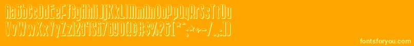 Sisterv2s-Schriftart – Gelbe Schriften auf orangefarbenem Hintergrund