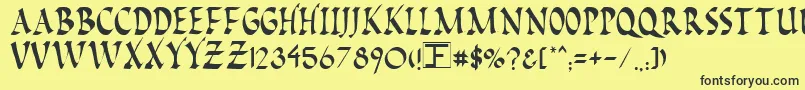 PompeiiCaps Font – Black Fonts on Yellow Background