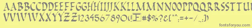 Weitere Informationen zur PompeiiCaps-Schriftart PompeiiCaps-Schriftart – Graue Schriften auf gelbem Hintergrund