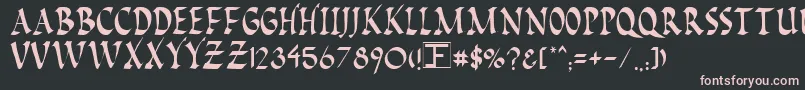 PompeiiCaps-Schriftart – Rosa Schriften auf schwarzem Hintergrund