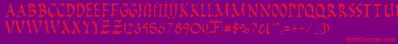 PompeiiCaps Font – Red Fonts on Purple Background