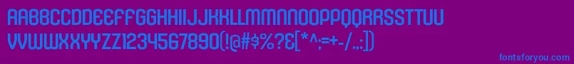 フォントKleptocracyTitlingRg – 紫色の背景に青い文字