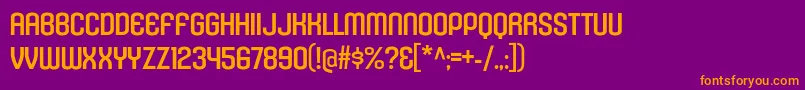 フォントKleptocracyTitlingRg – 紫色の背景にオレンジのフォント