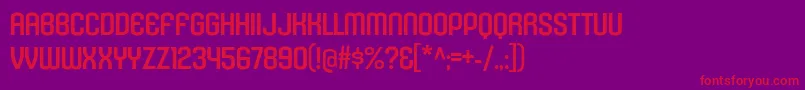 フォントKleptocracyTitlingRg – 紫の背景に赤い文字