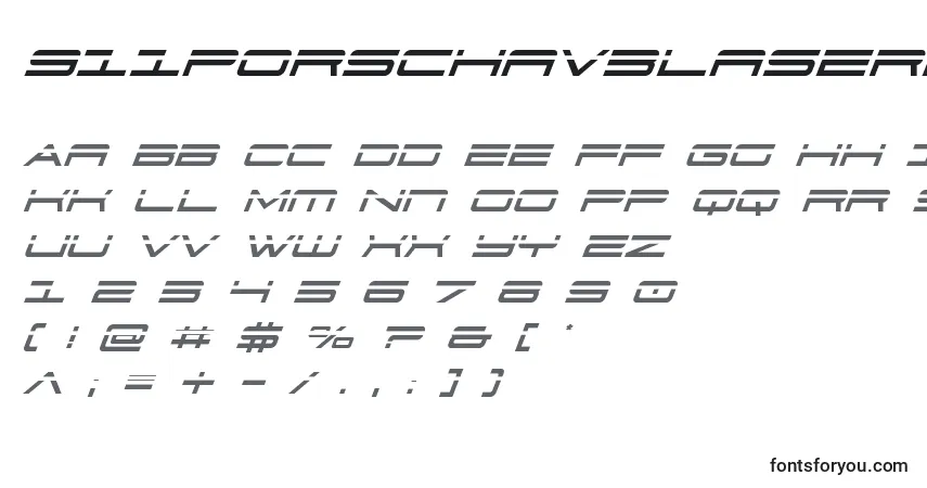 Schriftart 911porschav3laserital – Alphabet, Zahlen, spezielle Symbole