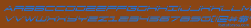 911porschav3laserital Font – Blue Fonts on Brown Background