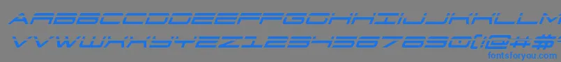 911porschav3laserital Font – Blue Fonts on Gray Background