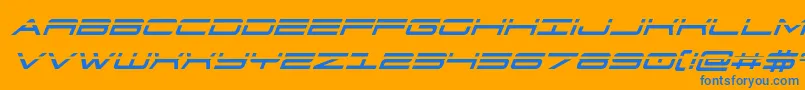 911porschav3laserital Font – Blue Fonts on Orange Background