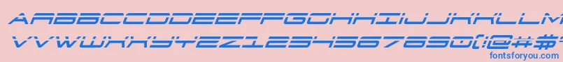フォント911porschav3laserital – ピンクの背景に青い文字