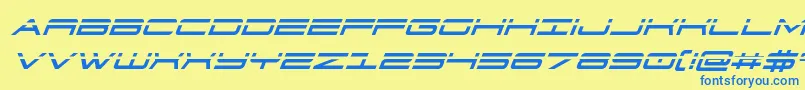 911porschav3laserital Font – Blue Fonts on Yellow Background
