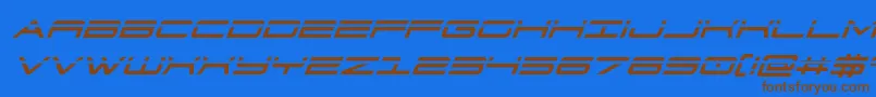 911porschav3laserital Font – Brown Fonts on Blue Background