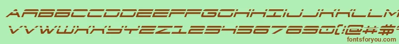 フォント911porschav3laserital – 緑の背景に茶色のフォント