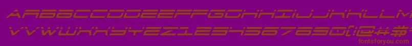 Czcionka 911porschav3laserital – brązowe czcionki na fioletowym tle