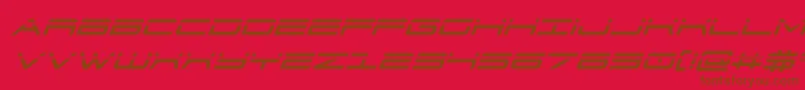 911porschav3laserital-Schriftart – Braune Schriften auf rotem Hintergrund