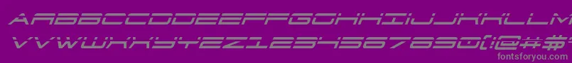 フォント911porschav3laserital – 紫の背景に灰色の文字