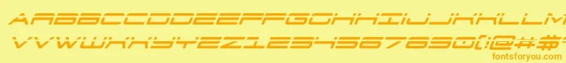 911porschav3laserital-Schriftart – Orangefarbene Schriften auf gelbem Hintergrund
