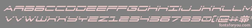フォント911porschav3laserital – 灰色の背景にピンクのフォント