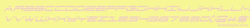 フォント911porschav3laserital – ピンクのフォント、黄色の背景