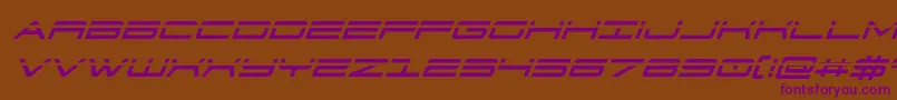 911porschav3laserital Font – Purple Fonts on Brown Background