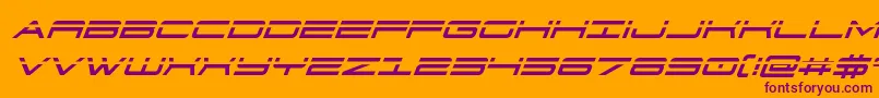 フォント911porschav3laserital – オレンジの背景に紫のフォント