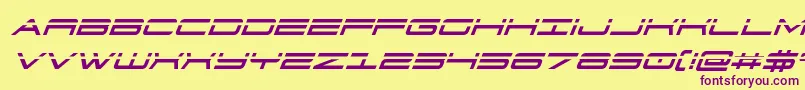 911porschav3laserital Font – Purple Fonts on Yellow Background