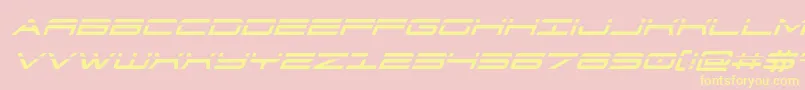 911porschav3laserital-fontti – keltaiset fontit vaaleanpunaisella taustalla