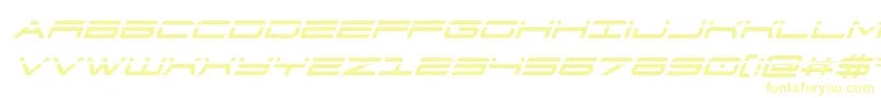 フォント911porschav3laserital – 白い背景に黄色の文字
