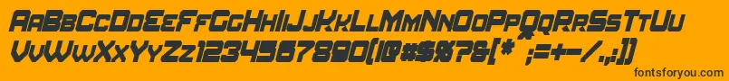 AmuroCondensedBoldItalic Font – Black Fonts on Orange Background