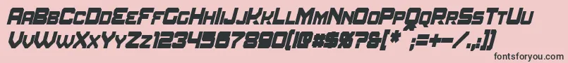 AmuroCondensedBoldItalic Font – Black Fonts on Pink Background