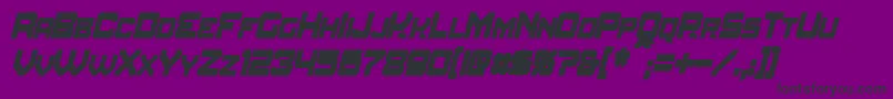 Fonte AmuroCondensedBoldItalic – fontes pretas em um fundo violeta