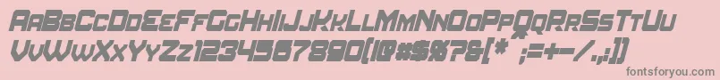 AmuroCondensedBoldItalic Font – Gray Fonts on Pink Background