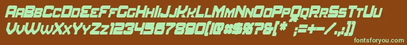 AmuroCondensedBoldItalic Font – Green Fonts on Brown Background