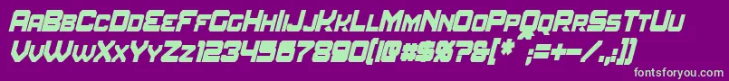 AmuroCondensedBoldItalic Font – Green Fonts on Purple Background