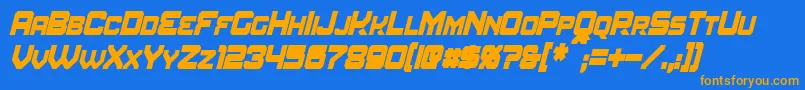 AmuroCondensedBoldItalic Font – Orange Fonts on Blue Background