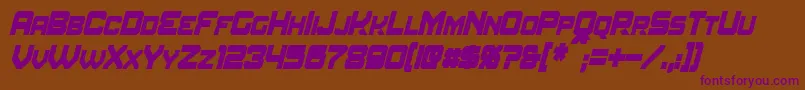 AmuroCondensedBoldItalic Font – Purple Fonts on Brown Background